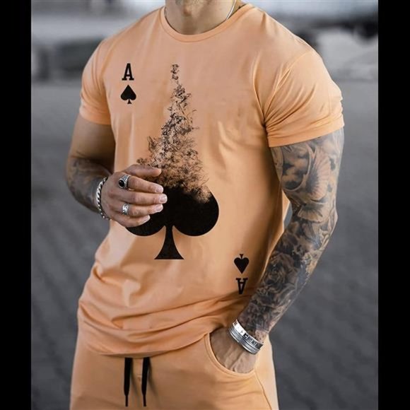 Men's Tracksuit T-Shirt and Sweatpants Set - Picture 3 of 4